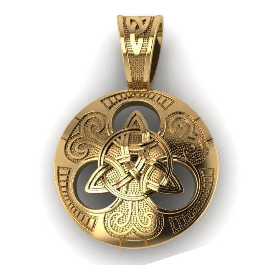 Murphy Celtic Pendant *10k/14k/18k White, Yellow, Rose, Green Gold Gold Plated & Silver* Trinity Knot Triquetra Pagan Celtic Charm Necklace | Loni Design Group |   | Men's jewelery|Mens jewelery| Men's pendants| men's necklace|mens Pendants| skull jewelry|Ladies Jewellery| Ladies pendants|ladies skull ring| skull wedding ring| Snake jewelry| gold| silver| Platnium|