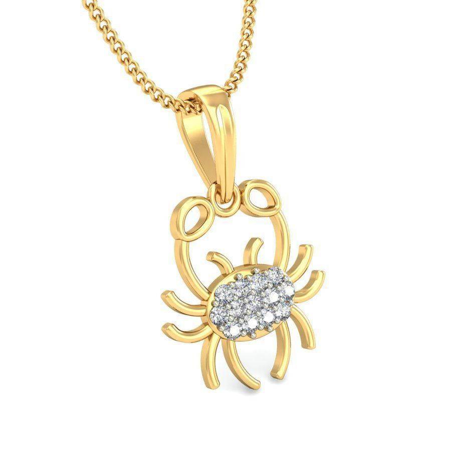 Modern Cancer Pendant *Moissanite With 10k/14k/18k White, Yellow, Rose, Green Gold, Gold Plated & Silver* Zodiac Horoscope Charm Necklace | Loni Design Group |   | Men's jewelery|Mens jewelery| Men's pendants| men's necklace|mens Pendants| skull jewelry|Ladies Jewellery| Ladies pendants|ladies skull ring| skull wedding ring| Snake jewelry| gold| silver| Platnium|