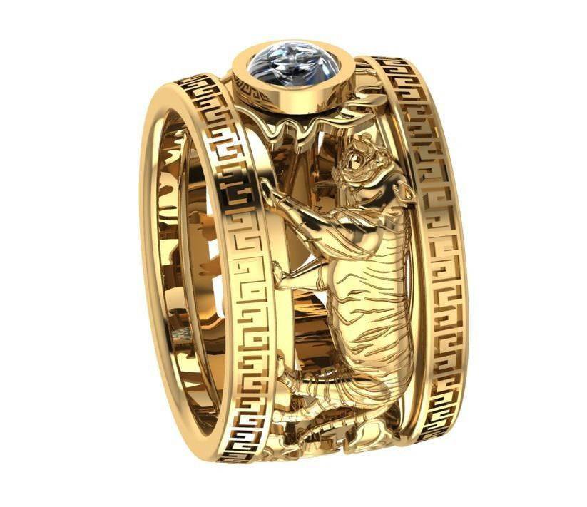 Henith Tiger Ring | Loni Design Group | Rings  | Men's jewelery|Mens jewelery| Men's pendants| men's necklace|mens Pendants| skull jewelry|Ladies Jewellery| Ladies pendants|ladies skull ring| skull wedding ring| Snake jewelry| gold| silver| Platnium|