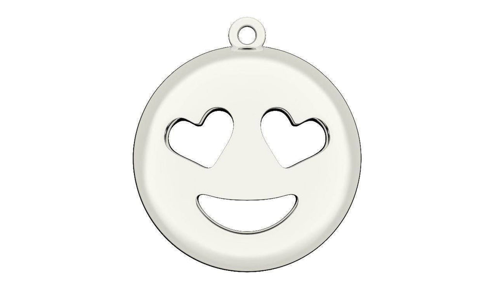 Heart Eyes Emoji Pendant *10k/14k/18k White, Yellow, Rose, Green Gold, Gold Plated & Silver* Smile Smiling Face Love Text Charm Necklace | Loni Design Group |   | Men's jewelery|Mens jewelery| Men's pendants| men's necklace|mens Pendants| skull jewelry|Ladies Jewellery| Ladies pendants|ladies skull ring| skull wedding ring| Snake jewelry| gold| silver| Platnium|