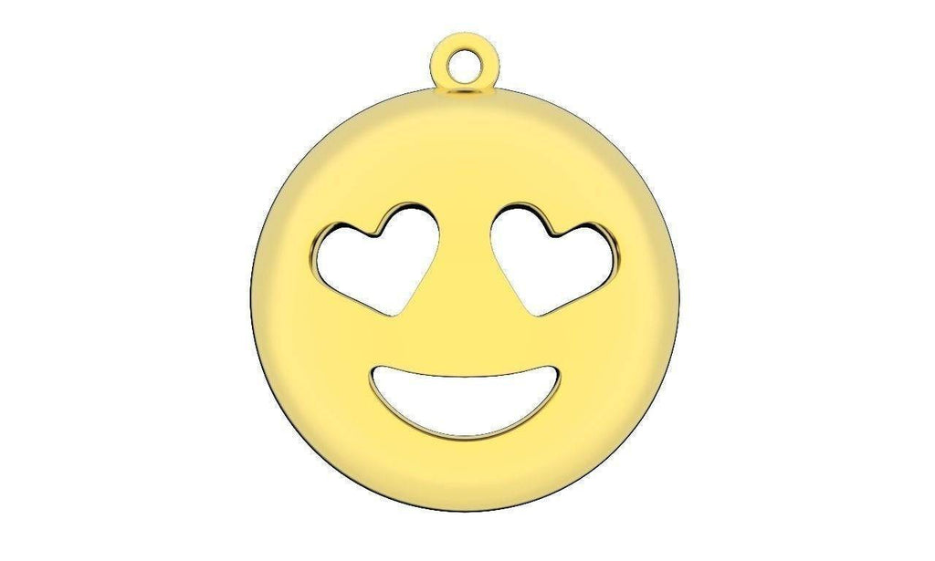 Heart Eyes Emoji Pendant *10k/14k/18k White, Yellow, Rose, Green Gold, Gold Plated & Silver* Smile Smiling Face Love Text Charm Necklace | Loni Design Group |   | Men's jewelery|Mens jewelery| Men's pendants| men's necklace|mens Pendants| skull jewelry|Ladies Jewellery| Ladies pendants|ladies skull ring| skull wedding ring| Snake jewelry| gold| silver| Platnium|