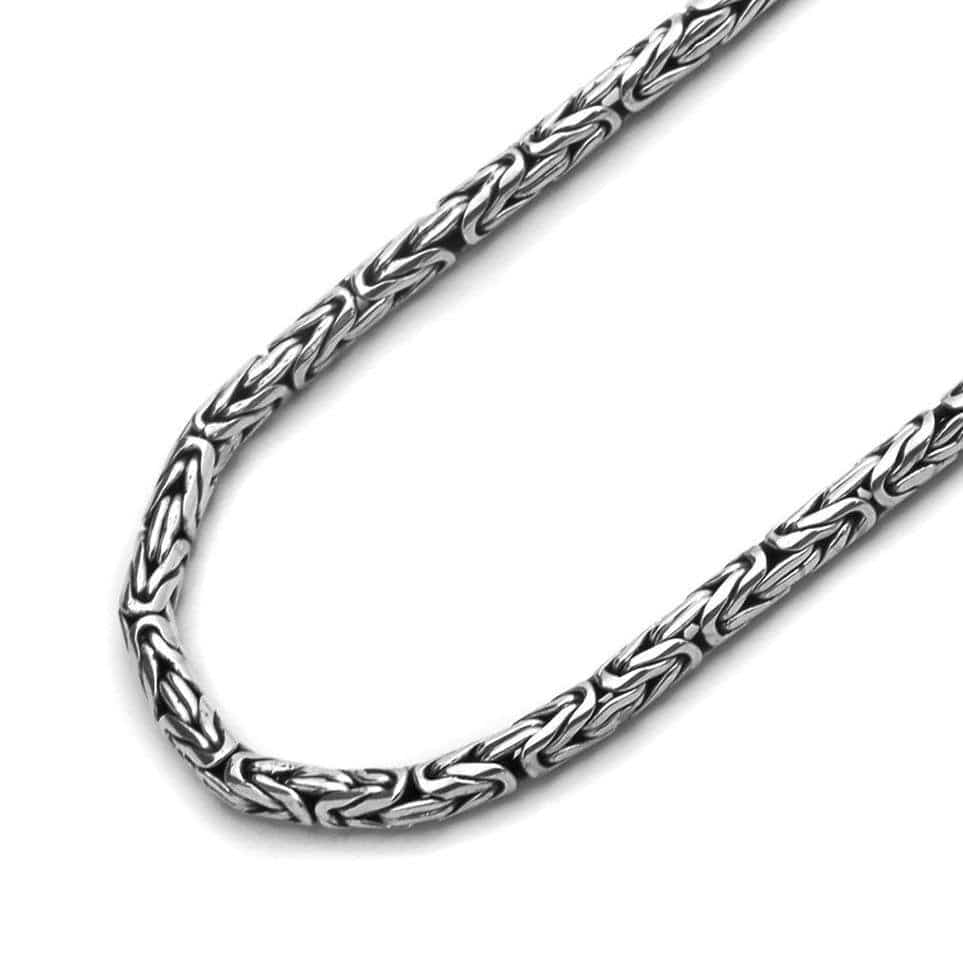 3.70 mm Byzantine Chain Made With Sterling Silver - Made For Men, Women, Children - Perfect For Pendants, Charms and Necklaces | Loni Design Group |   | Men's jewelery|Mens jewelery| Men's pendants| men's necklace|mens Pendants| skull jewelry|Ladies Jewellery| Ladies pendants|ladies skull ring| skull wedding ring| Snake jewelry| gold| silver| Platnium|