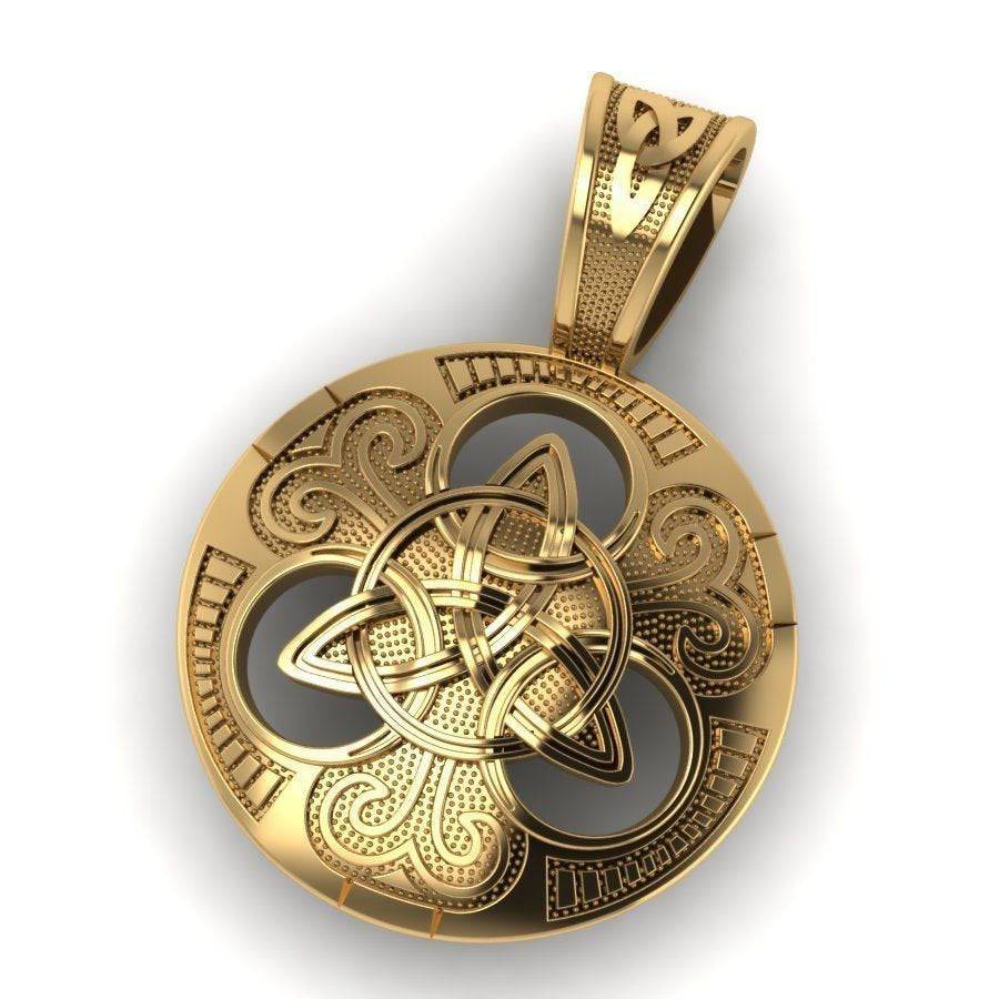 Murphy Celtic Pendant *10k/14k/18k White, Yellow, Rose, Green Gold Gold Plated & Silver* Trinity Knot Triquetra Pagan Celtic Charm Necklace | Loni Design Group |   | Men's jewelery|Mens jewelery| Men's pendants| men's necklace|mens Pendants| skull jewelry|Ladies Jewellery| Ladies pendants|ladies skull ring| skull wedding ring| Snake jewelry| gold| silver| Platnium|