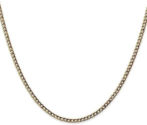 12" 18k Yellow Gold 2.00 mm Curb Chain - Comes With Extra Links To Allow For 16" | Loni Design Group | Pendants  | Men's jewelery|Mens jewelery| Men's pendants| men's necklace|mens Pendants| skull jewelry|Ladies Jewellery| Ladies pendants|ladies skull ring| skull wedding ring| Snake jewelry| gold| silver| Platnium|
