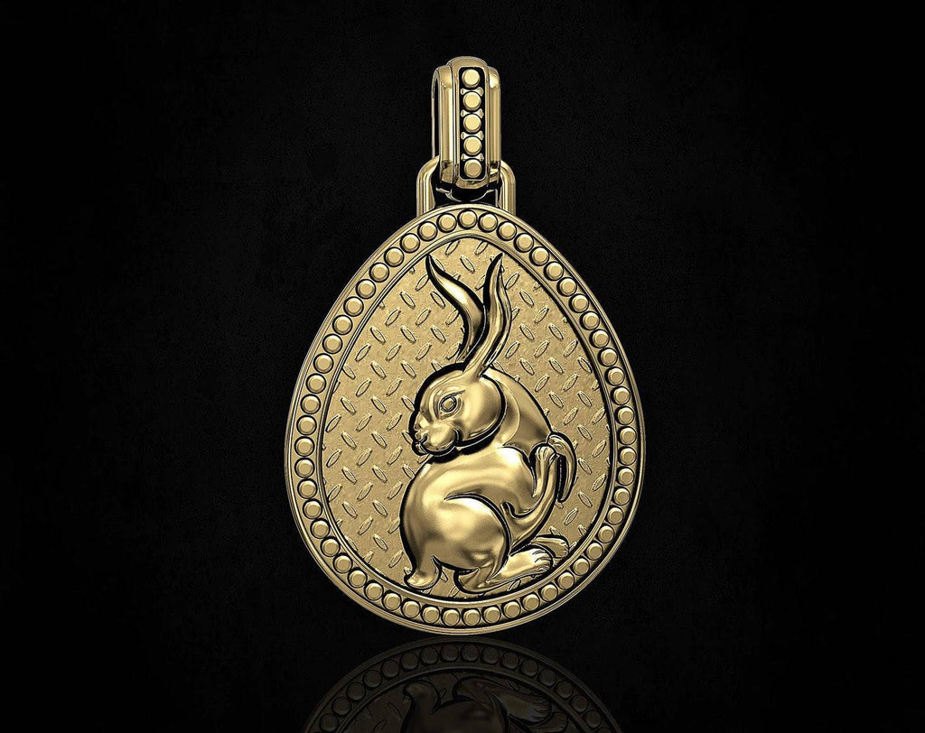 Flopsy Rabbit Pendant *10k/14k/18k White, Yellow, Rose, Green Gold, Gold Plated & Silver* Animal Easter Bunny Pet Egg Hare Charm Necklace | Loni Design Group |   | Men's jewelery|Mens jewelery| Men's pendants| men's necklace|mens Pendants| skull jewelry|Ladies Jewellery| Ladies pendants|ladies skull ring| skull wedding ring| Snake jewelry| gold| silver| Platnium|