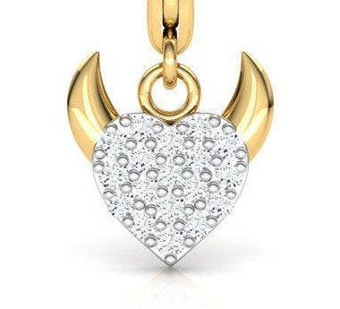 Dainty Devil Pendant *Moissanite With 10k/14k/18k White, Yellow, Rose Green Gold, Gold Plated & Silver* Punk Women Heart Girl Charm Necklace | Loni Design Group |   | Men's jewelery|Mens jewelery| Men's pendants| men's necklace|mens Pendants| skull jewelry|Ladies Jewellery| Ladies pendants|ladies skull ring| skull wedding ring| Snake jewelry| gold| silver| Platnium|