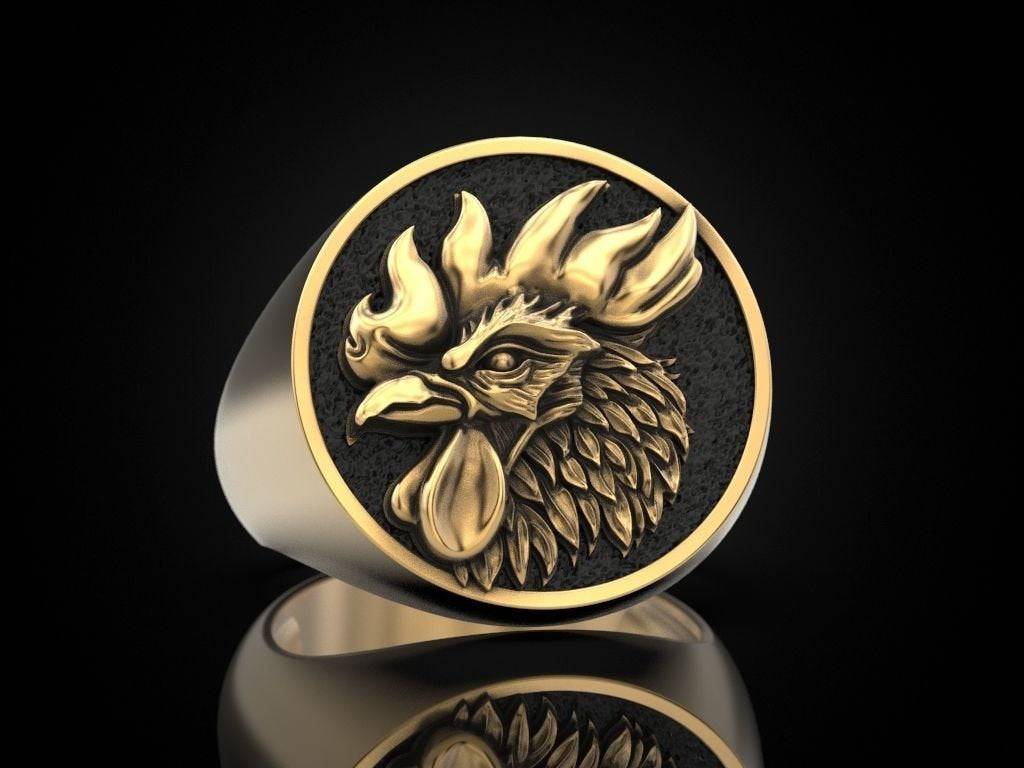 Foghorn Rooster Ring | Loni Design Group | Rings  | Men's jewelery|Mens jewelery| Men's pendants| men's necklace|mens Pendants| skull jewelry|Ladies Jewellery| Ladies pendants|ladies skull ring| skull wedding ring| Snake jewelry| gold| silver| Platnium|