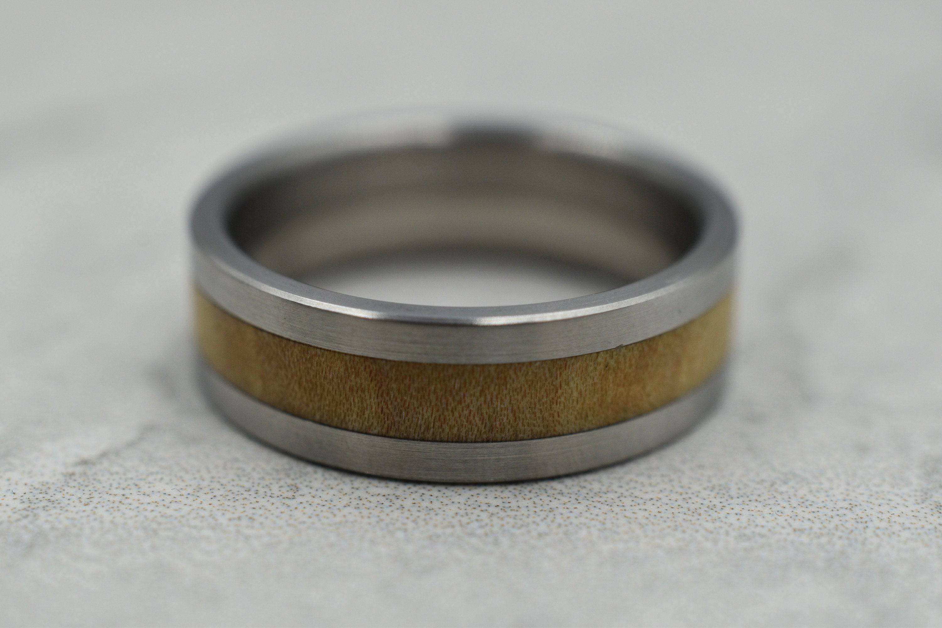 Canadian Maple Wood and Stainless Steel Ring - Other Metals & Inserts  Available - Wedding Band, Wedding Ring, Inlay, Thumb Ring, Men, Man | Loni  Design Group $281.75 | 10k Gold, 14k