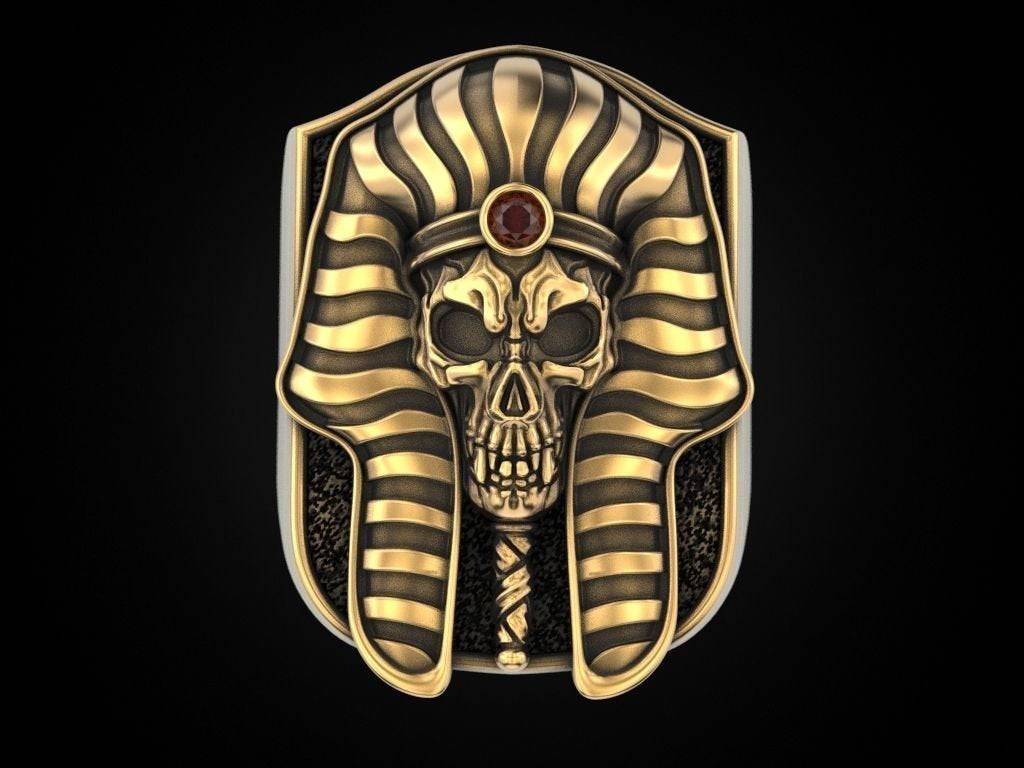 Pharaoh Skull Ring | Loni Design Group | Rings  | Men's jewelery|Mens jewelery| Men's pendants| men's necklace|mens Pendants| skull jewelry|Ladies Jewellery| Ladies pendants|ladies skull ring| skull wedding ring| Snake jewelry| gold| silver| Platnium|