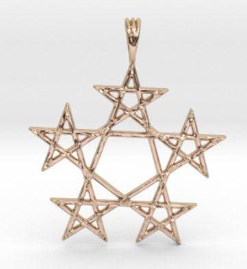 6 Star Pentagram Pendant *10k/14k/18k White, Yellow, Rose, Green Gold, Gold Plated & Silver* Pentacle Wicca Magic Protection Charm Necklace | Loni Design Group |   | Men's jewelery|Mens jewelery| Men's pendants| men's necklace|mens Pendants| skull jewelry|Ladies Jewellery| Ladies pendants|ladies skull ring| skull wedding ring| Snake jewelry| gold| silver| Platnium|