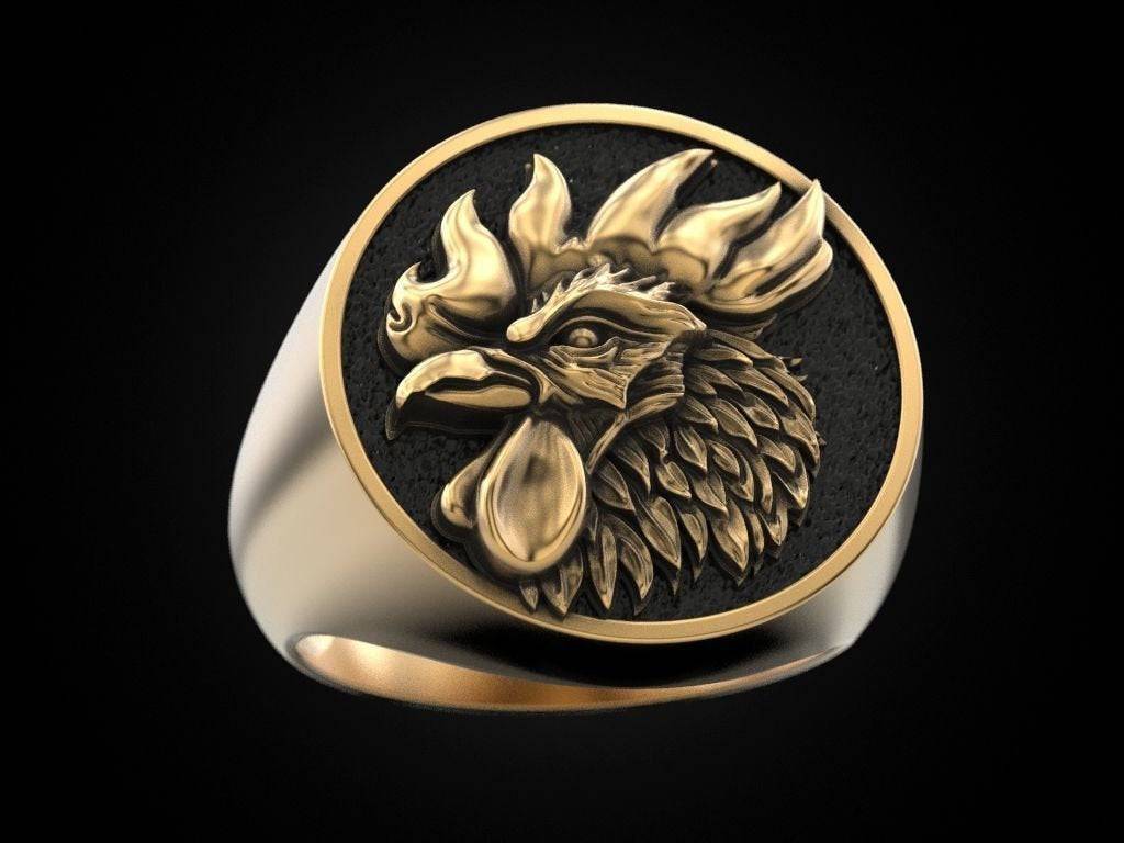 Foghorn Rooster Ring | Loni Design Group | Rings  | Men's jewelery|Mens jewelery| Men's pendants| men's necklace|mens Pendants| skull jewelry|Ladies Jewellery| Ladies pendants|ladies skull ring| skull wedding ring| Snake jewelry| gold| silver| Platnium|