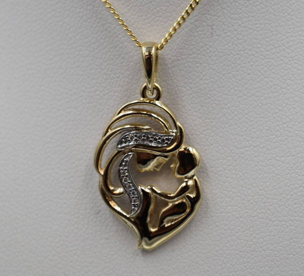 Mother And Child Pendant *Moissanite With 10k/14k/18k White, Yellow Rose Green Gold, Gold Plated & Silver* Baby Boy Girl Mom Charm Necklace | Loni Design Group |   | Men's jewelery|Mens jewelery| Men's pendants| men's necklace|mens Pendants| skull jewelry|Ladies Jewellery| Ladies pendants|ladies skull ring| skull wedding ring| Snake jewelry| gold| silver| Platnium|