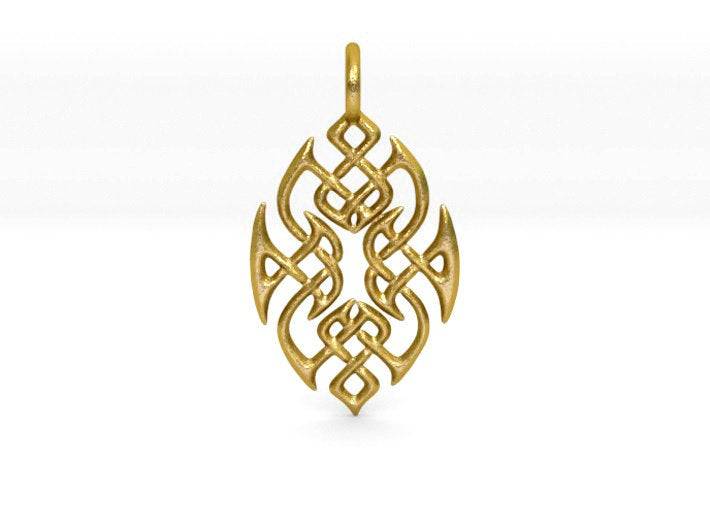 Celtic Flame Pendant *10k/14k/18k White, Yellow, Rose, Green Gold, Gold Plated & Silver* Punk Biker Fire Men Women Abstract Charm Necklace | Loni Design Group |   | Men's jewelery|Mens jewelery| Men's pendants| men's necklace|mens Pendants| skull jewelry|Ladies Jewellery| Ladies pendants|ladies skull ring| skull wedding ring| Snake jewelry| gold| silver| Platnium|