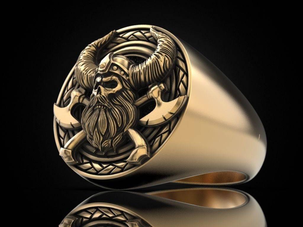 Ironside Viking Skull Ring | Loni Design Group | Rings  | Men's jewelery|Mens jewelery| Men's pendants| men's necklace|mens Pendants| skull jewelry|Ladies Jewellery| Ladies pendants|ladies skull ring| skull wedding ring| Snake jewelry| gold| silver| Platnium|