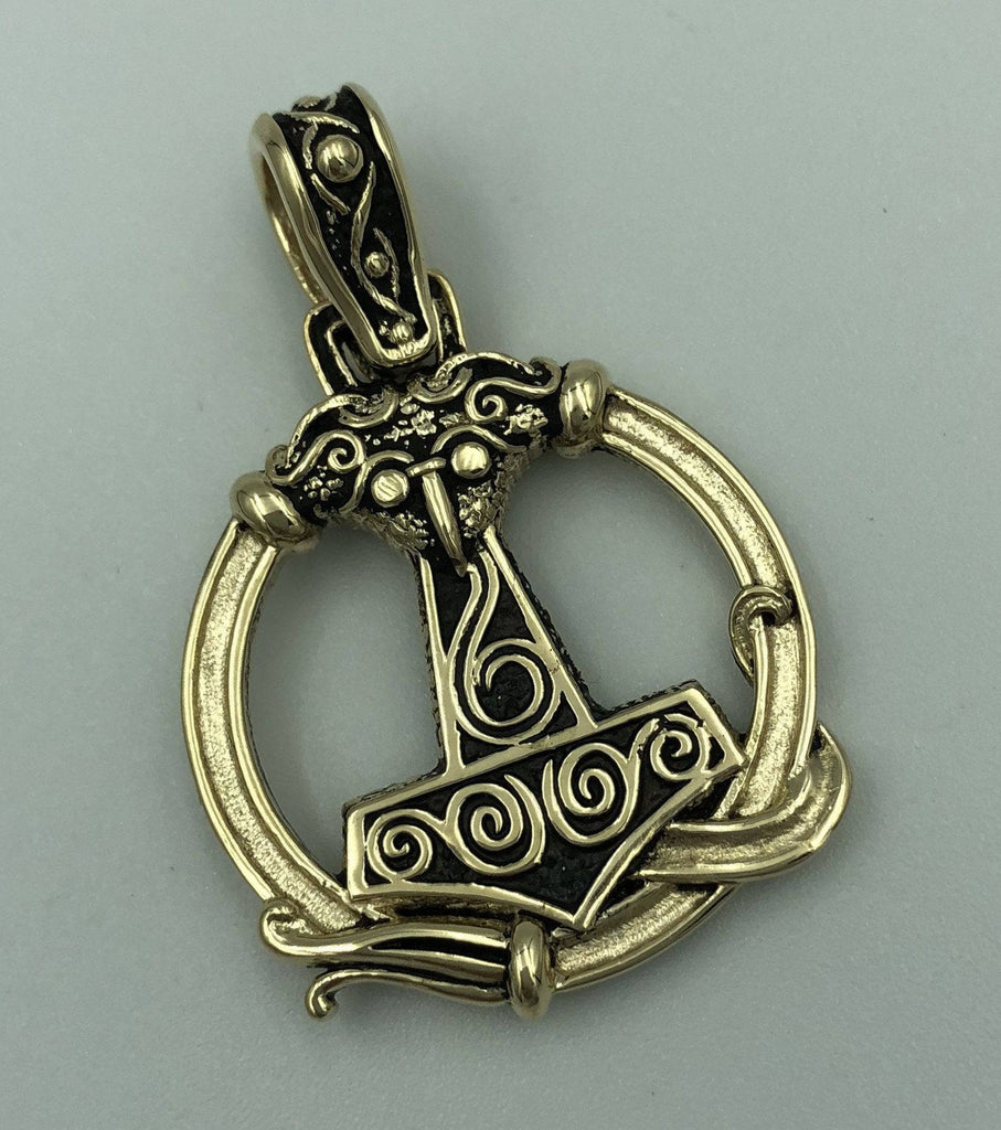 Protection By Thor's Hammer Pendant *10k/14k/18k White, Yellow, Rose, Green Gold, Gold Plated & Silver* Viking Axe Spartan Charm Necklace | Loni Design Group |   | Men's jewelery|Mens jewelery| Men's pendants| men's necklace|mens Pendants| skull jewelry|Ladies Jewellery| Ladies pendants|ladies skull ring| skull wedding ring| Snake jewelry| gold| silver| Platnium|