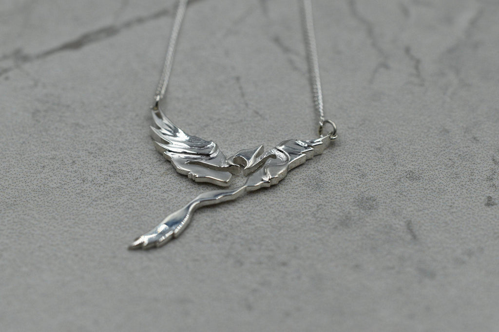 Custom Order For Susanne - *.925 Sterling Silver Rise Up Phoenix Pendant With 18" 1.30 mm Silver Rolo Chain - 16% Discount Applied* | Loni Design Group |   | Men's jewelery|Mens jewelery| Men's pendants| men's necklace|mens Pendants| skull jewelry|Ladies Jewellery| Ladies pendants|ladies skull ring| skull wedding ring| Snake jewelry| gold| silver| Platnium|