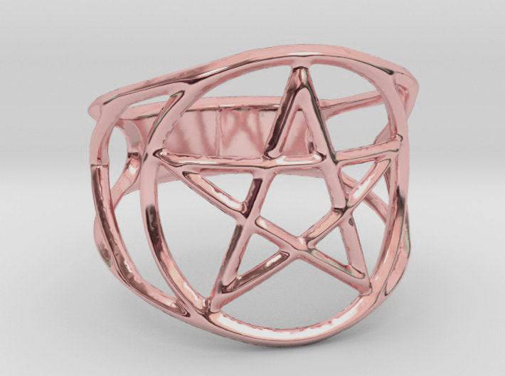 Wiccan Pentagram Ring | Loni Design Group | Rings  | Men's jewelery|Mens jewelery| Men's pendants| men's necklace|mens Pendants| skull jewelry|Ladies Jewellery| Ladies pendants|ladies skull ring| skull wedding ring| Snake jewelry| gold| silver| Platnium|