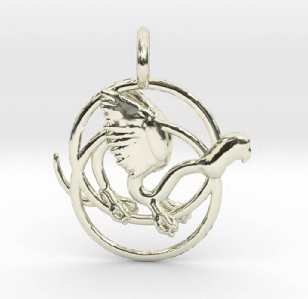 Starlight Griffin Pendant *10k/14k/18k White, Yellow, Rose, Green Gold, Gold Plated & Silver* Gryphon Animal Fantasy Mythical Charm Necklace | Loni Design Group |   | Men's jewelery|Mens jewelery| Men's pendants| men's necklace|mens Pendants| skull jewelry|Ladies Jewellery| Ladies pendants|ladies skull ring| skull wedding ring| Snake jewelry| gold| silver| Platnium|