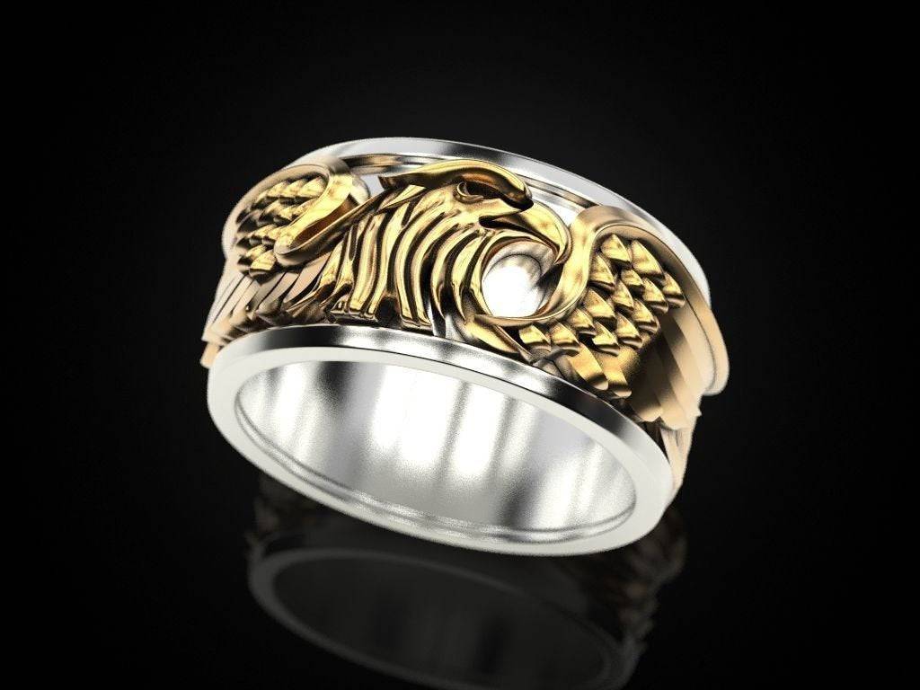 Men's Eagle Ring Sterling Silver Oxidized Adjustable Rings for Men Vulture  Ring Bird's Ring Animal Rings - Etsy