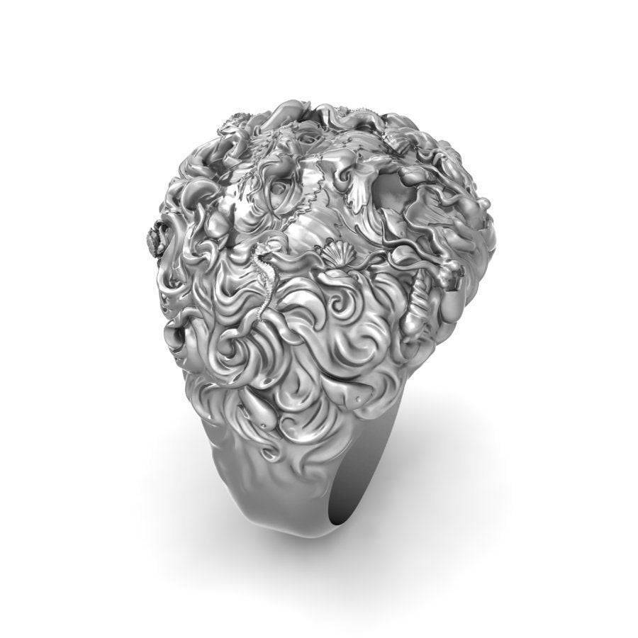 Poseidon Sea God Ring | Loni Design Group | Rings  | Men's jewelery|Mens jewelery| Men's pendants| men's necklace|mens Pendants| skull jewelry|Ladies Jewellery| Ladies pendants|ladies skull ring| skull wedding ring| Snake jewelry| gold| silver| Platnium|