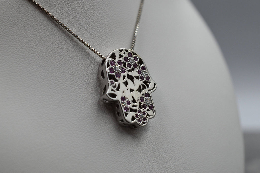 Amulet Hamsa Pendant *Moissanite With 10k/14k/18k White, Yellow, Rose, Green Gold, Gold Plated & Silver* Hand Of God Peace Charm Necklace | Loni Design Group |   | Men's jewelery|Mens jewelery| Men's pendants| men's necklace|mens Pendants| skull jewelry|Ladies Jewellery| Ladies pendants|ladies skull ring| skull wedding ring| Snake jewelry| gold| silver| Platnium|