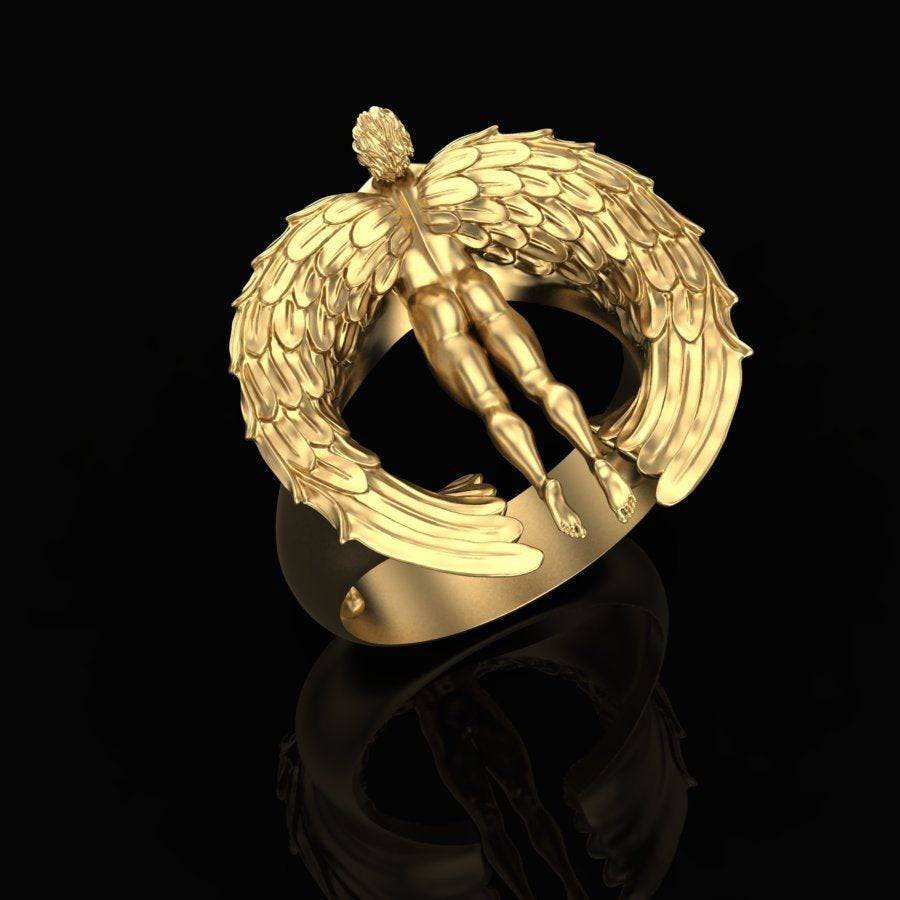 Saraqael Angel Ring | Loni Design Group | Rings  | Men's jewelery|Mens jewelery| Men's pendants| men's necklace|mens Pendants| skull jewelry|Ladies Jewellery| Ladies pendants|ladies skull ring| skull wedding ring| Snake jewelry| gold| silver| Platnium|