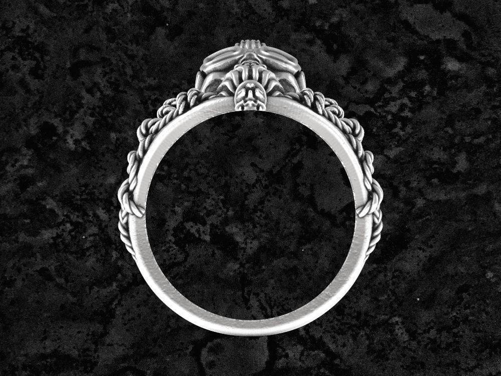 Stevo Punk Skull Ring | Loni Design Group | Rings  | Men's jewelery|Mens jewelery| Men's pendants| men's necklace|mens Pendants| skull jewelry|Ladies Jewellery| Ladies pendants|ladies skull ring| skull wedding ring| Snake jewelry| gold| silver| Platnium|
