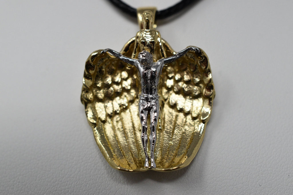 Save Me Angel Pendant  *10k/14k/18k White, Yellow, Rose, Green Gold, Gold Plated & Silver* Wing Christianity Jesus Love Charm Necklace Gift | Loni Design Group |   | Men's jewelery|Mens jewelery| Men's pendants| men's necklace|mens Pendants| skull jewelry|Ladies Jewellery| Ladies pendants|ladies skull ring| skull wedding ring| Snake jewelry| gold| silver| Platnium|