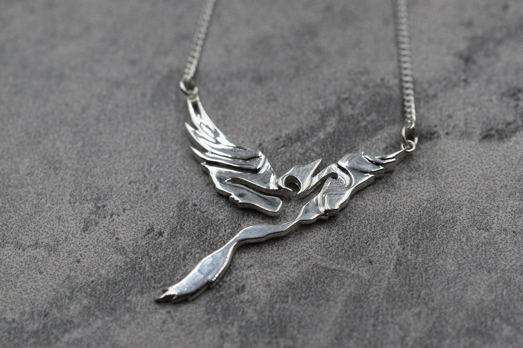 Custom Order For Susanne - *.925 Sterling Silver Rise Up Phoenix Pendant With 18" 1.30 mm Silver Rolo Chain - 16% Discount Applied* | Loni Design Group |   | Men's jewelery|Mens jewelery| Men's pendants| men's necklace|mens Pendants| skull jewelry|Ladies Jewellery| Ladies pendants|ladies skull ring| skull wedding ring| Snake jewelry| gold| silver| Platnium|