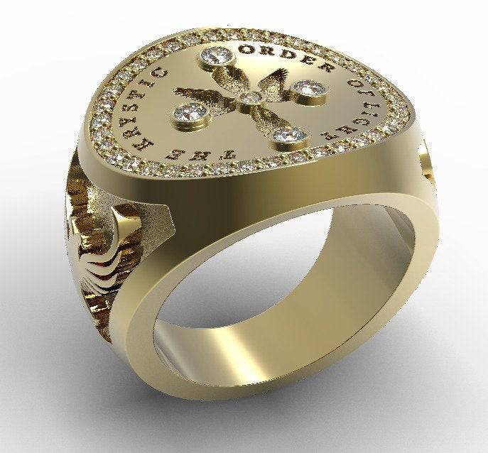 Custom Order For Akasha - Fraternity Ring With Cross Symbol Silhouette - Size 10.00 & 6.75 - 48 Stones/Per Ring* | Loni Design Group |   | Men's jewelery|Mens jewelery| Men's pendants| men's necklace|mens Pendants| skull jewelry|Ladies Jewellery| Ladies pendants|ladies skull ring| skull wedding ring| Snake jewelry| gold| silver| Platnium|