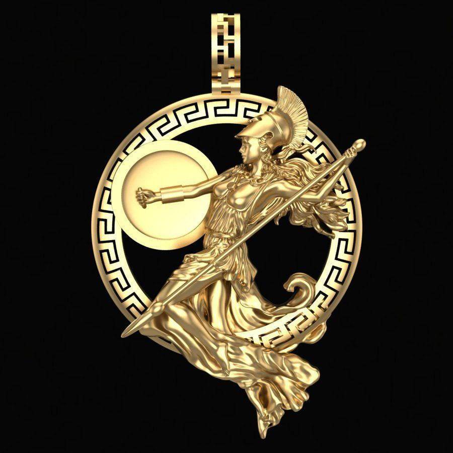 Goddess of War Athena Pendant *10k/14k/18k White, Yellow, Rose Green Gold, Gold Plated & Silver* Greek Ancient History Wisdom Charm Necklace | Loni Design Group |   | Men's jewelery|Mens jewelery| Men's pendants| men's necklace|mens Pendants| skull jewelry|Ladies Jewellery| Ladies pendants|ladies skull ring| skull wedding ring| Snake jewelry| gold| silver| Platnium|