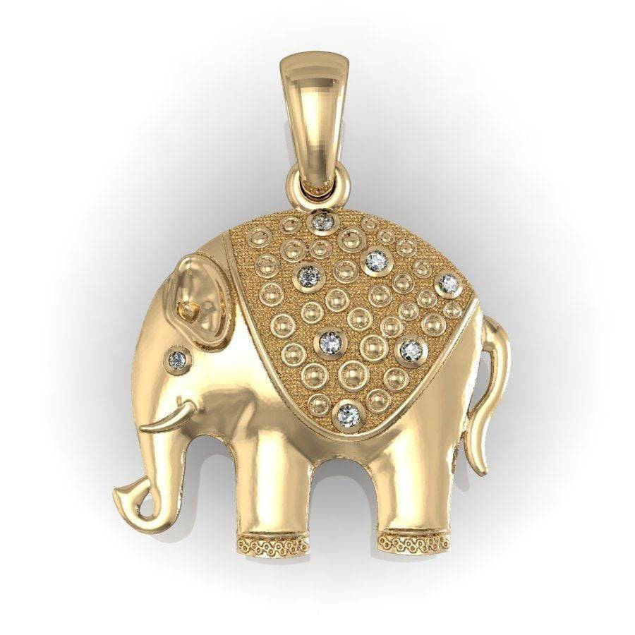 Tuffi Elephant Pendant *10k/14k/18k White, Yellow, Rose, Green Gold, Gold Plated & Silver* Africa India Zoo Love Men Women Charm Necklace | Loni Design Group |   | Men's jewelery|Mens jewelery| Men's pendants| men's necklace|mens Pendants| skull jewelry|Ladies Jewellery| Ladies pendants|ladies skull ring| skull wedding ring| Snake jewelry| gold| silver| Platnium|