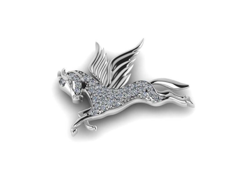 Aeolus Pegasus Pendant *Moissanite With 10k/14k/18k White, Yellow, Rose, Green Gold, Gold Plated & Silver* Horse Fantasy Mythical LARP Charm | Loni Design Group |   | Men's jewelery|Mens jewelery| Men's pendants| men's necklace|mens Pendants| skull jewelry|Ladies Jewellery| Ladies pendants|ladies skull ring| skull wedding ring| Snake jewelry| gold| silver| Platnium|