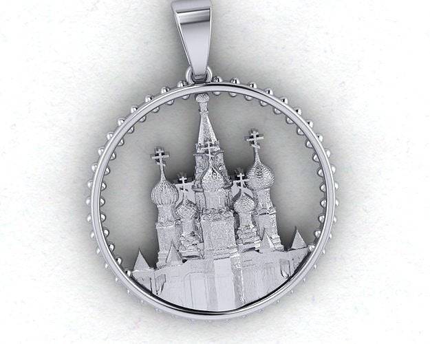 St Basils Cathedral Pendant *10k/14k/18k White, Yellow, Rose, Green Gold, Gold Plated & Silver* Jesus Christ God Church Moscow Russia Charm | Loni Design Group |   | Men's jewelery|Mens jewelery| Men's pendants| men's necklace|mens Pendants| skull jewelry|Ladies Jewellery| Ladies pendants|ladies skull ring| skull wedding ring| Snake jewelry| gold| silver| Platnium|