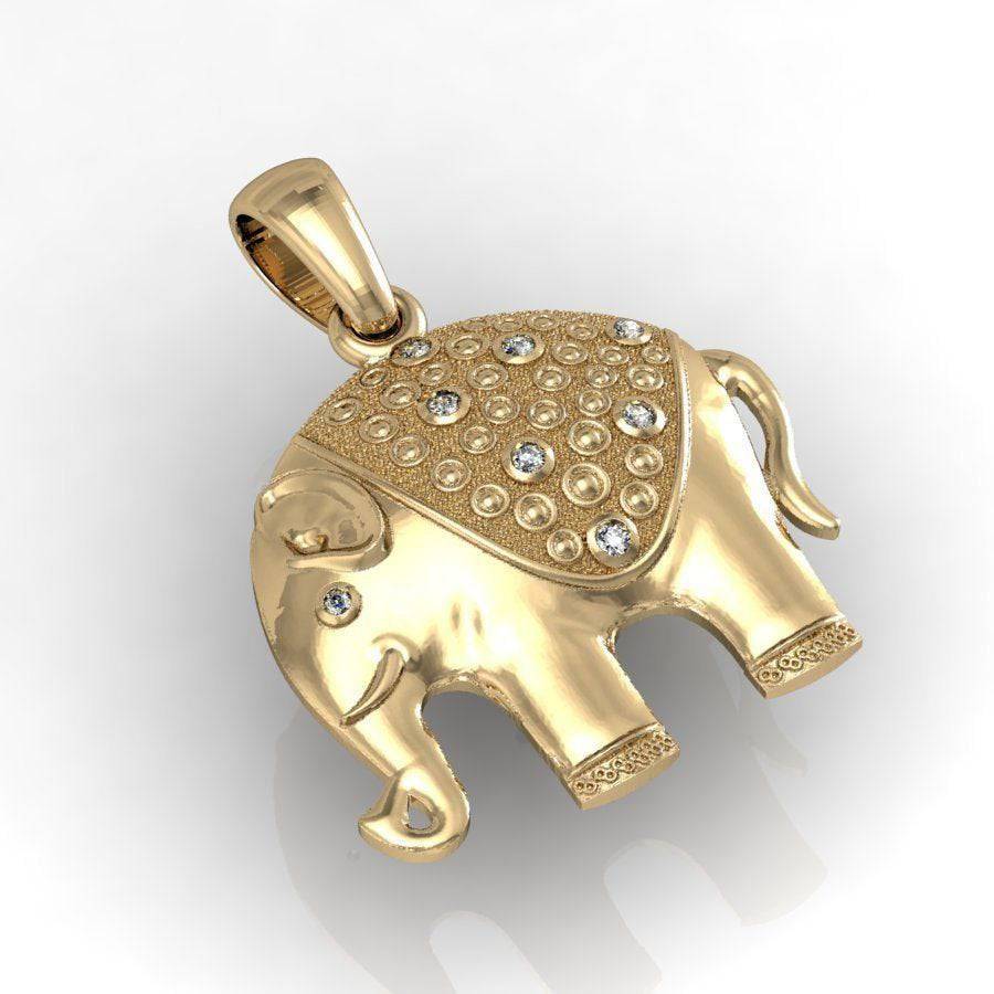 Tuffi Elephant Pendant *10k/14k/18k White, Yellow, Rose, Green Gold, Gold Plated & Silver* Africa India Zoo Love Men Women Charm Necklace | Loni Design Group |   | Men's jewelery|Mens jewelery| Men's pendants| men's necklace|mens Pendants| skull jewelry|Ladies Jewellery| Ladies pendants|ladies skull ring| skull wedding ring| Snake jewelry| gold| silver| Platnium|