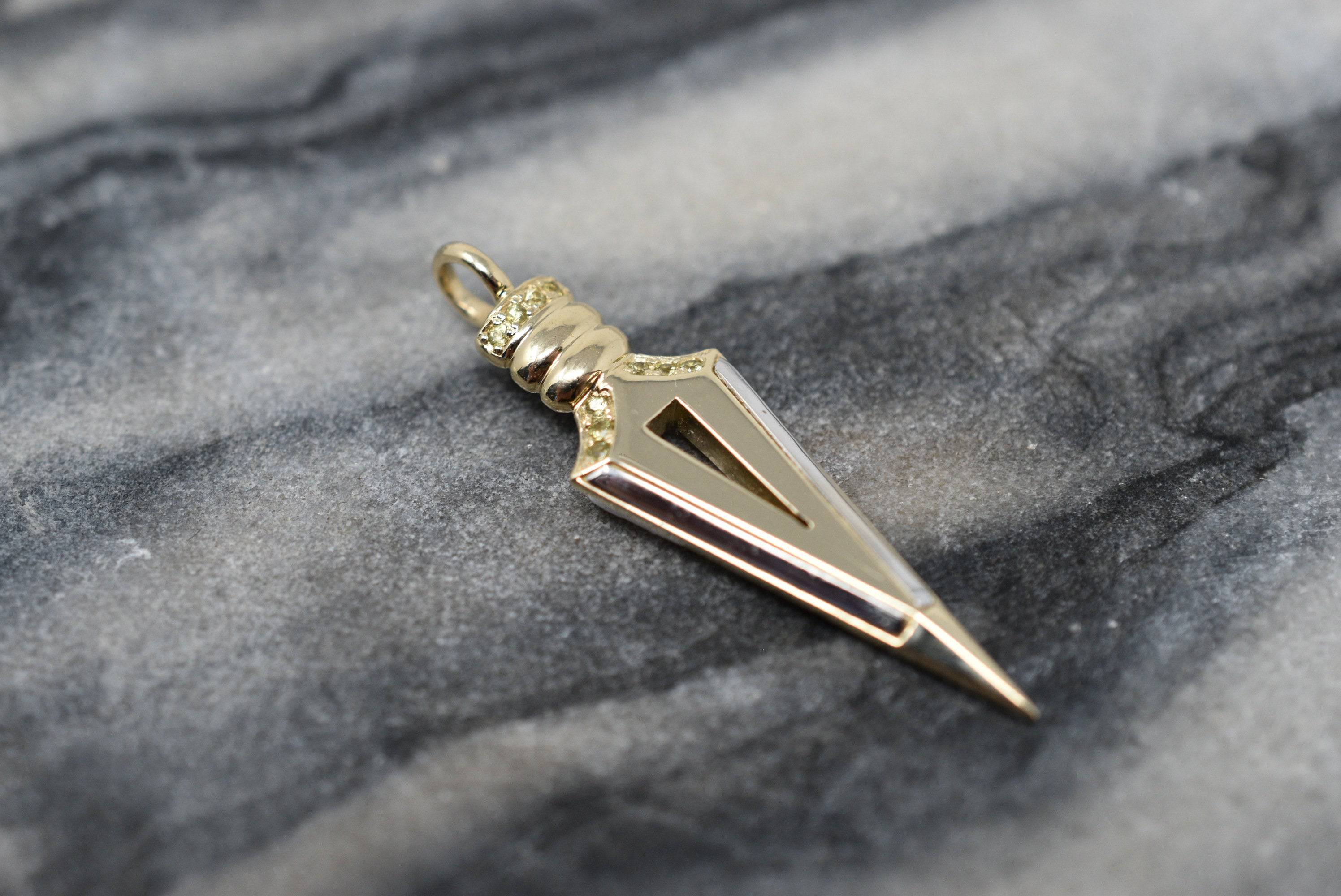 INOX Gun Metal IP Chiseled Arrowhead Pendant with Box Chain | Carroll /  Ochs Jewelers | Monroe, MI
